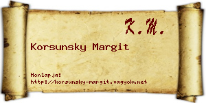 Korsunsky Margit névjegykártya