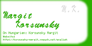 margit korsunsky business card